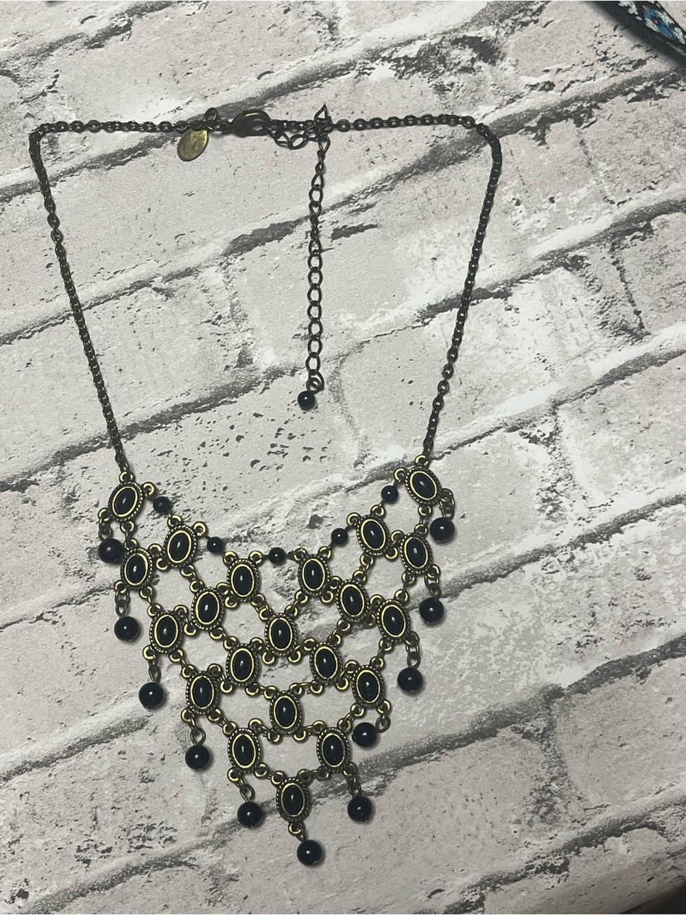 Premier Designs Black and Gold Necklace